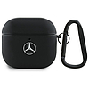Mercedes MEA4CSLBK AirPods 4 tok fekete/fekete bőr fém logóval