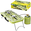 MOVE kempingfőző, 2 égőfejjel, gázpatronokhoz + állítható égőfejjel, 4,6 kW