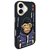 Nimmy Cool&amp;Cute 2.0 Monkey tok iPhone 16-hoz - fekete
