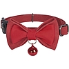 Nyakörv szett Dogness macskáknak 2 db Valódi bőr piros/szálas fekete (COLLAR RED)