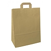 Nyomatlan papír szalagfüles táska, barna, 32,5x13x43cm, nátron, 80g