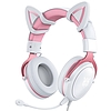 ONIKUMA X10 fehér/rózsaszín/macskafüles játékfejhallgató (X10 Cat Ears)