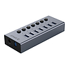 Orico BT2U3-7AB Hub 7x USB-A 3.0 kapcsolókkal - szürke