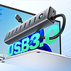 Orico CL7U-U3 elosztó 7x USB-A 3.0 + USB-C 5V/3A 1m - szürke