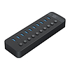 Orico CT2U3-10AB 10x USB-A 3.0 Hub kapcsolókkal - fekete