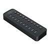 Orico CT2U3-10AB 10x USB-A 3.0 Hub kapcsolókkal - fekete