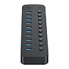 Orico CT2U3-10AB 10x USB-A 3.0 Hub kapcsolókkal - fekete