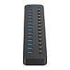 Orico CT2U3-13AB 13x USB-A 3.0 Hub kapcsolókkal - fekete