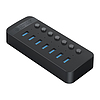 Orico CT2U3-7AB 7x USB-A 3.0 Hub kapcsolókkal - fekete