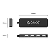 Orico hub adapter, USB-4x USB, fekete (FL01-BK-BP)