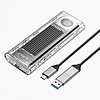 Orico TCM2-G20 M.2 NVME USB-C 3.2 20Gb/s merevlemez - ezüst/átlátszó