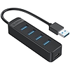 Orico TWU3 USB-4x USB 3.0 hub adapter fekete (TWU3-4A-BK-EP-IP)