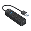 Orico TWU32-4A USB-A 3.1 hub / 1x USB-A 3.1 + 3x USB-A 2.0 + USB-C 5V/3A - fekete