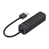 Orico TWU32-4A USB-A 3.1 hub / 1x USB-A 3.1 + 3x USB-A 2.0 + USB-C 5V/3A - fekete
