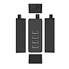 Orico W5P-U2-030 elosztó 4x USB-A 2.0 30cm - fekete