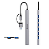 Orico YSA2-U3 USB-A/USB-C Hub Dokkolóállomás 1x USB-A 3.0 + 6x USB-A 2.0 - Szürke