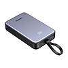 Powerbank 20000mAh Ugreen PB505, USB + USB-C, beépített kábel, 20W szürke (45762)