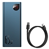 Powerbank Baseus Adaman Metal 20000mAh, PD, QC 3.0, 65W, 2xUSB + USB-C + mikro USB,1) kék (PPIMDA-D03)
