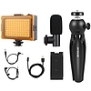 Puluz Live broadcast kit tripod mount + LED lamp + microphone + phone clamp (PKT3132B)