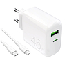 Puro Daily Prolite 45W USB-C USB-A Power Delivery töltő USB-C kábellel - fehér
