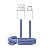 Puro Fabrik 2.0 10W USB-A - USB-C fonott kábel 1,5m - kék