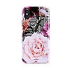 PURO Glam Geo Flowers - iPhone Xs / X rózsaszín bazsarózsa tok (IPCXCGEOFLO2BLK)