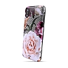 PURO Glam Geo Flowers - iPhone Xs / X rózsaszín bazsarózsa tok (IPCXCGEOFLO2BLK)