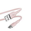 PURO ICON puha kábel - USB-A kábel USB-C 1,5 m poros rózsaszín (PUUSBCICONROSE)