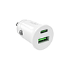 Puro Pro Lite autós töltő 1x USB-A + 1x USB-C tápellátás 20W - fehér