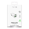 Puro Pro Lite autós töltő 1x USB-A + 1x USB-C tápellátás 20W - fehér