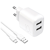 Puro PROLITE 10W 2x USB-A fali töltő + USB-A - USB-C kábel 1.2m - fehér