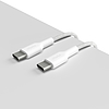 PURO szövet - Nagy teherbírású fonott USB-C-USB-C kábel 1,2 m fehér (PUCUSBCUSBCFABK4WHI)