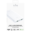 PURO White Fast Charger Power Bank - Power bank okostelefonokhoz és táblagépekhez 20000 mAh, 2xUSB-A + 1xUSB-C fehér (PWFCBB200P2WHI)