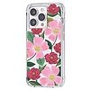 Puskapapír átlátszó - arany színben díszített tok iPhone 14 Pro Max Rose Garden telefonhoz (RP049822)