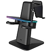 RGB függőleges állvány Meta hivatalosan társmárka Kiwi Design QC03 Meta Quest 3/Quest 2/Quest PRO Blackhez (QC03/Black/HJT-482)