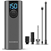Rockbros 42720001001 Elektromos Kerékpár Pumpa LED Kijelzővel + USB-C - USB-A Kábel - Fekete