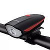 Rockbros - Elülső LED lámpa T6 (7588-R) - Vízálló elektromos kürttel, újratölthető akkumulátor 1200 mAh, 250 lm - Piros (KF2310126)