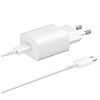 Samsung 25W EP-TA800EWE USB-C fali töltő Samsung EP-DA705BWE USB-C / USB-C kábellel - fehér