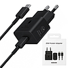Samsung - Eredeti fali töltő T2510 (EP-T2510XBEGEU) - Type-C 25W, szupergyors töltés USB-C kábellel - Fekete (buborékcsomagolás) (KF2316715)