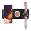 Samsung Wireless Charger Trio töltőállomás telefonokhoz / Galaxy Watch / TWS fejhallgató fekete + 25 W fali töltő + USB Type-C kábel (EP-P6300TBEGEU)