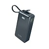 SBS 10000 mAh 20W külső akkumulátor beépített USB-C kábellel és digitális kijelzővel - sötétszürke