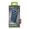 SBS 10000 mAh 20W külső akkumulátor beépített USB-C kábellel és digitális kijelzővel - sötétszürke