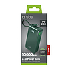 SBS 10000 mAh 20W külső akkumulátor beépített USB-C kábellel és digitális kijelzővel - zöld