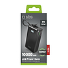 SBS 10000 mAh 20W külső akkumulátor beépített USB-C kábellel és digitális kijelzővel - fekete