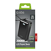 SBS 20000 mAh 20W külső akkumulátor beépített USB-C kábellel és digitális kijelzővel - fekete