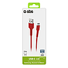 SBS TECABLEMICROC15R USB-A - USB-C kábel 1.5m - Piros