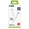 SBS TECABLETCC10W USB-C kábel - USB-C tápellátás 25W 1 m - fehér