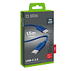 SBS TECABLETISSUETCCB USB-C - USB-C 1,5 m 60 W fonott kábel - kék