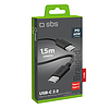 SBS TECABLETISSUETCK USB-C - USB-C 1.5m 60W fonott kábel - fekete