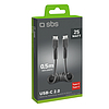 SBS TECABLETYPCCSK USB-C spirálkábel - USB-C 0,5m - fekete